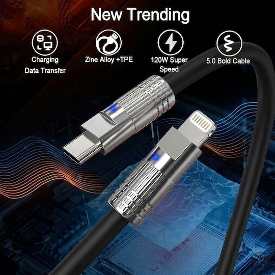 Leewello USB-C Zu Lightning Kabel Schwarz 1,2m 783090