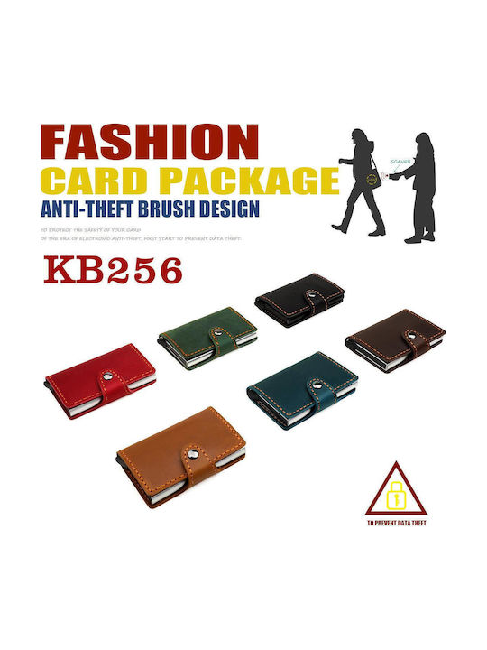 Антикражбена Калъфка За Карти Портфейл От Естествена Кожа Rfid Черен