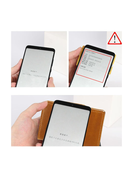 Антикражбена Калъфка За Карти Портфейл От Естествена Кожа Rfid Черен