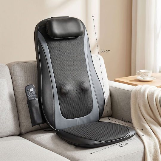 HomCom Shiatsu Massage Seat for Head & Back with Vibration and Heating Function Black