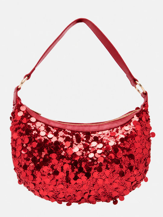 Stoff Damen Handtasche Schulter Burgundisch