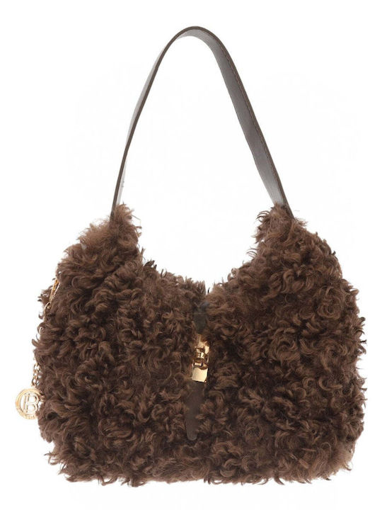Set Knitted Women's Handbag Shoulder Brown