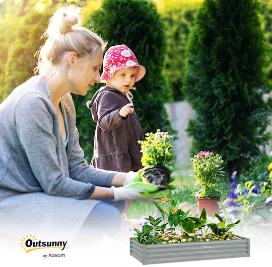 Outsunny Ζαρντινιέρα Μεταλλική Ασημί Outsunny Ζαρντινιέρα Μεταλλική Ασημί