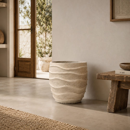 Artekko Concrete Flower Pot Beige 40.5x40.5x38 cm