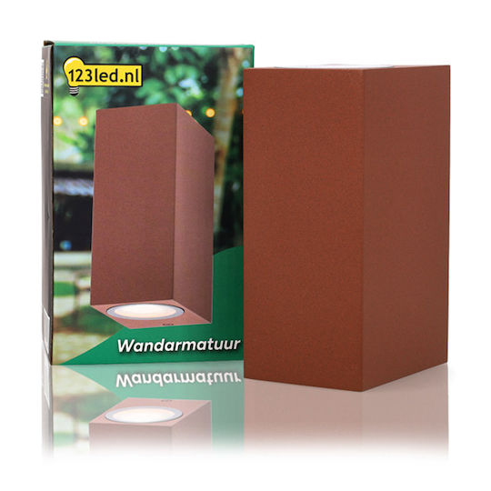 123led Iluminat Exterior Montat Pe Perete Spot GU10 IP44 Dublu Fascicul 6.8x9.2x15cm
