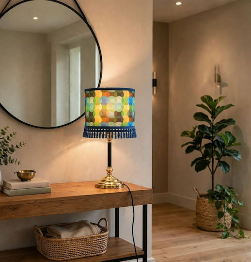 Table Lamp for E27 Fitting with Shade and Gold Base