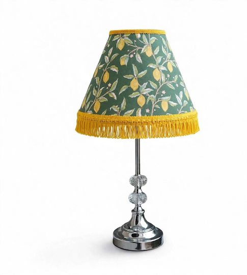 Crystal Table Lamp for E27 Fitting with Multicolour Shade