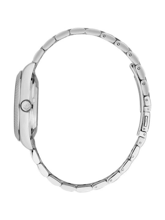 Men's 39mm Automatic Watch with Silver Stainless Steel Bracelet
