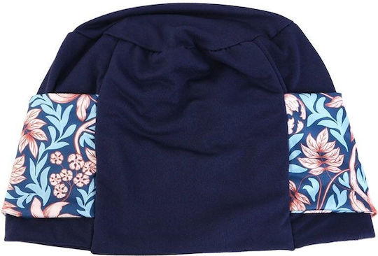 Damen Weiches Turban Haar Stirnbänder Dunkel Rote Blumen Bordeaux