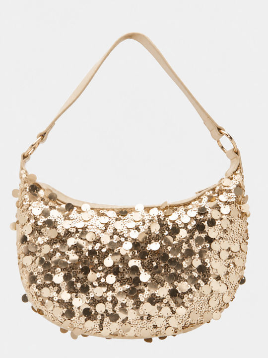 Fabric Women's Handbag Shoulder Gold