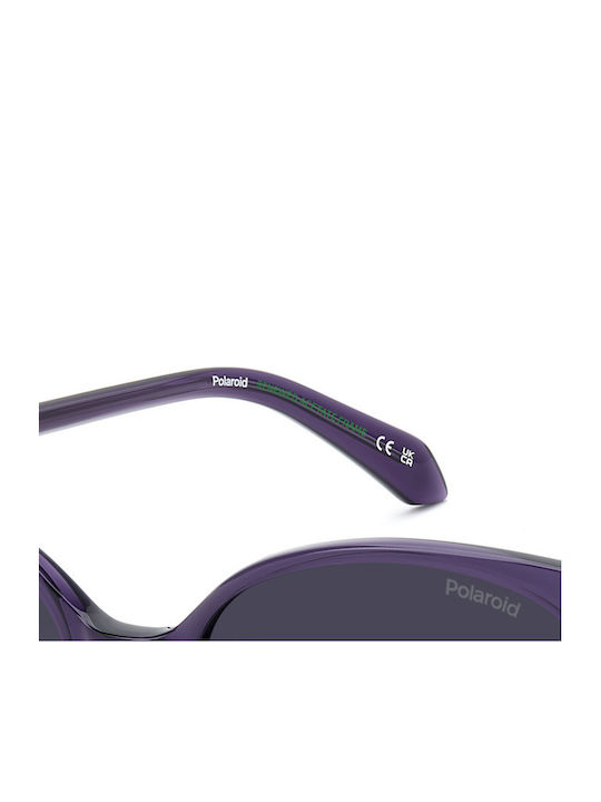 Polaroid Unisex Sunglasses with Purple Frame and Blue Lens