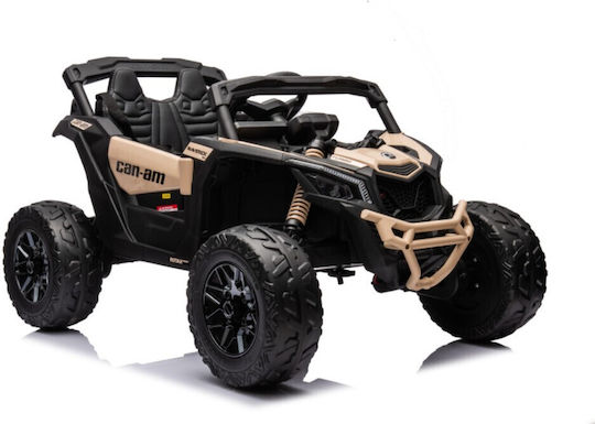 Can-Am Maverick Buggy Двуместен с дистанционно управление Лицензиран 24 волта Бежов за 2+ Години