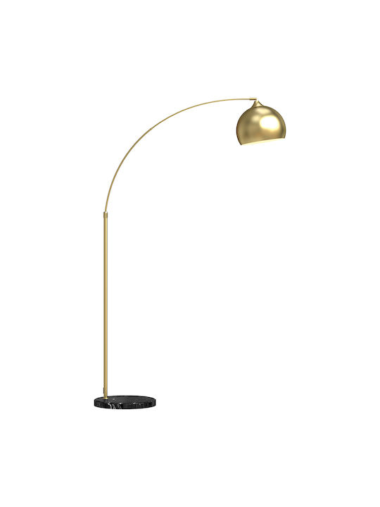 HomCom Vintage Floor Lamp with Lamp Bulb Base for E27 Gold