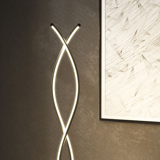HomCom LED Floor Lamp with Natural White Light 1960lm Black
