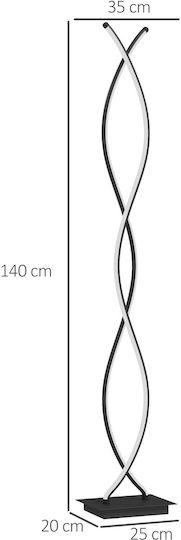 HomCom LED Floor Lamp with Natural White Light 1960lm Black