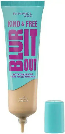 Rimmel Fond de ten lichid Kind & Free Blur It Out Matifiant Skin Tint Pentru Ten Mixt Și Gras 30 ml