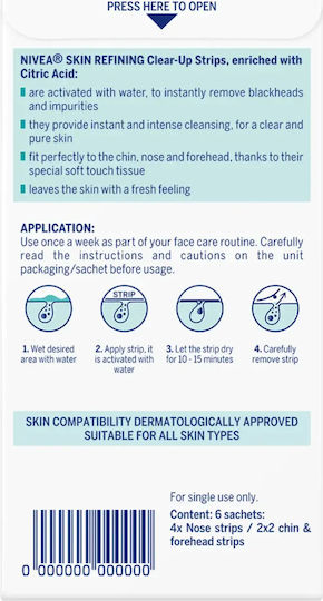 Nivea Pore Cleansing Strips Маска за Лице 6 Бройки