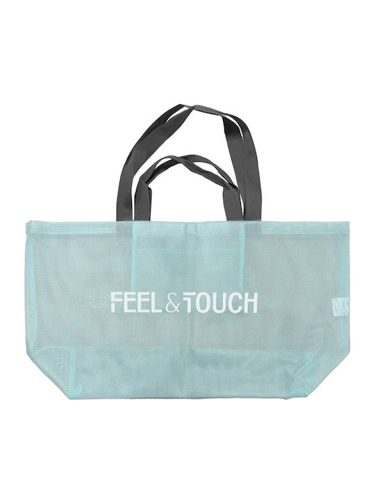 Feel & Touch Plastic Turquoise Beach Bag