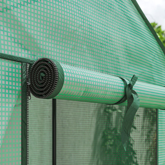 Outsunny 84H-069V01GN Greenhouse with Metallic Frame and Shelves 0.59x0.39x1.27m