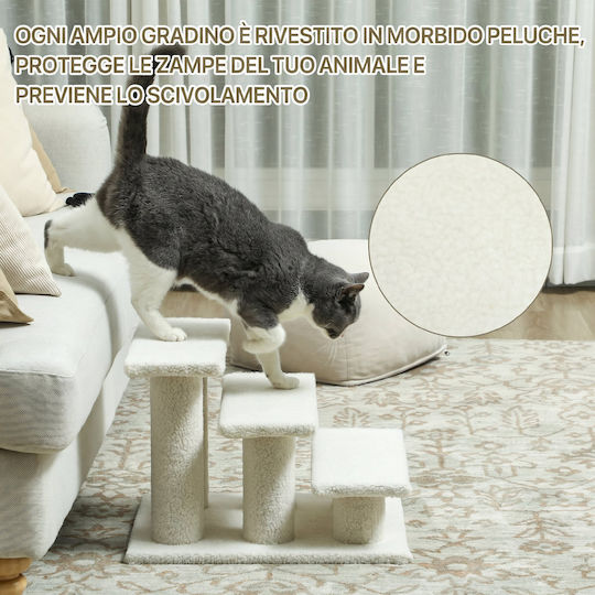 Pawhut Dog Car Steps for Dog Beige