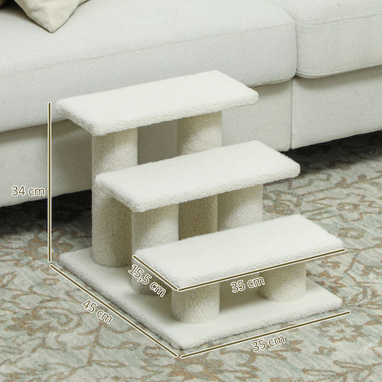 Pawhut Dog Car Steps for Dog Beige