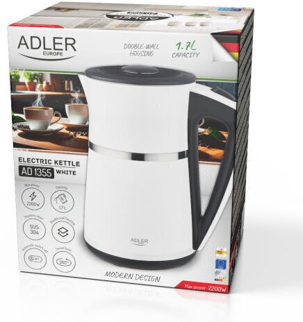 Adler Βραστήρας 1.7lt 2200W Λευκός