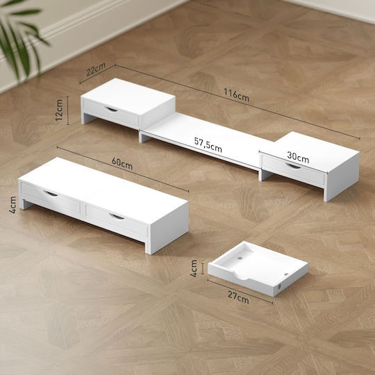 HomCom Βάση Γραφείου Οθόνης Λευκή (923-060V00WT)