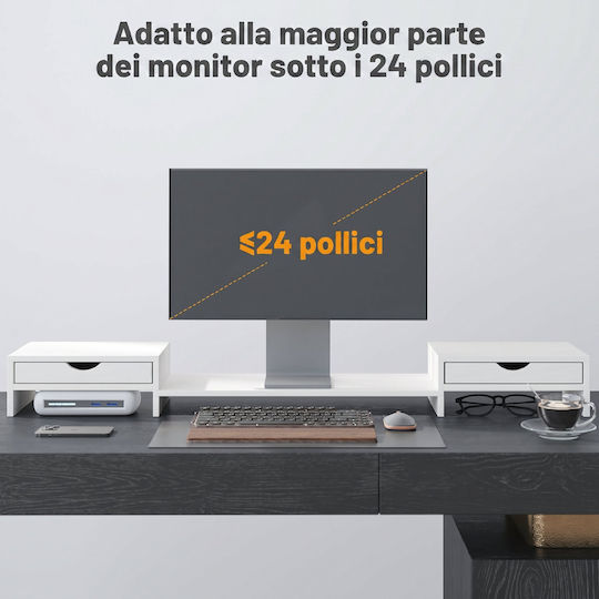 HomCom Βάση Γραφείου Οθόνης Λευκή (923-060V00WT)
