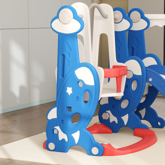 Aiyaplay Slide with Basketball Hoop & Swing Navy Blue