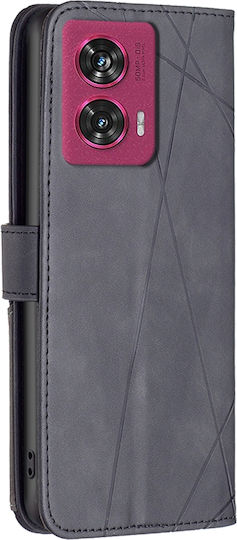 Binfen Color Motorola Edge 50 5g Fusion Leather Wallet Case Black