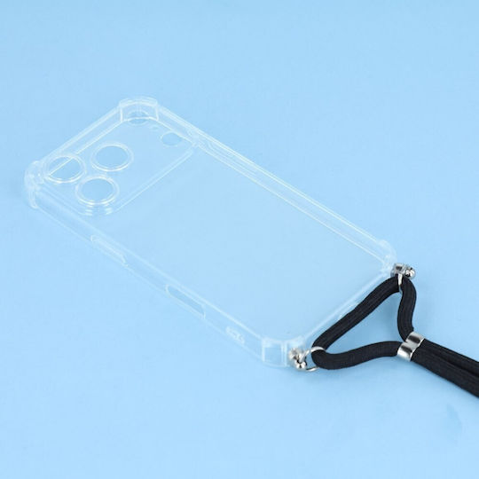 Silicone Case With Transparent Neck Strap For Apple iPhone 17 Pro 18 Pro