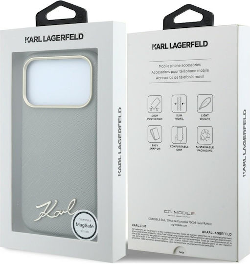 Karl Lagerfeld Etui Saffiano Small Script Metal Logo Magsafe Do Iphone 18 Pro Max 17 Pro Max Bezowy Klhmp18x6pwskse