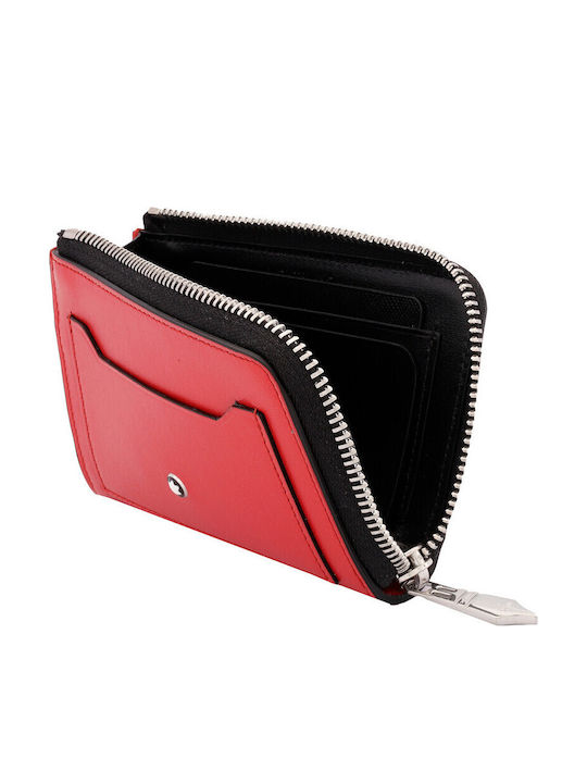 Leather Men's Card Wallet Red