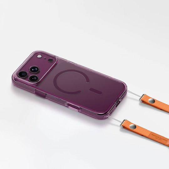 Amazingthing Минимален Калъф с Магнитен Обектив за iPhone 18 Pro Задна Корица за Камера с Връзка Съвместим с Magsafe Лилав