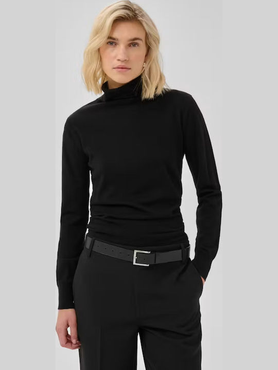 Women's Long Sleeve Turtleneck Sweater Black