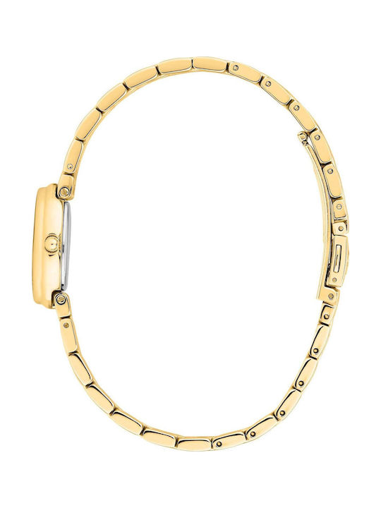 Lucien Rochat Womens Battery Watch With Gold Metal Bracelet
