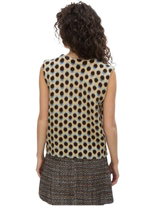 Damen Bluse Ärmellose Beiges Top