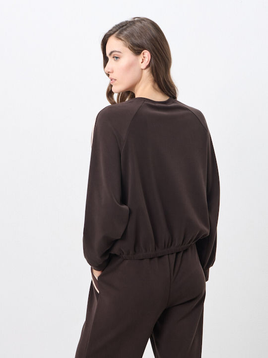Women's Long Sleeve Brown Blouse