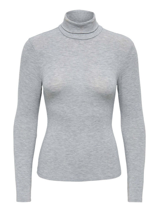 Damenbluse Langärmeliges Rollkragenpullover Graue