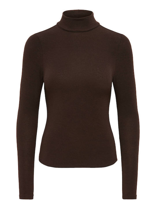 Damenbluse Langärmeliges Rollkragenpullover Graue