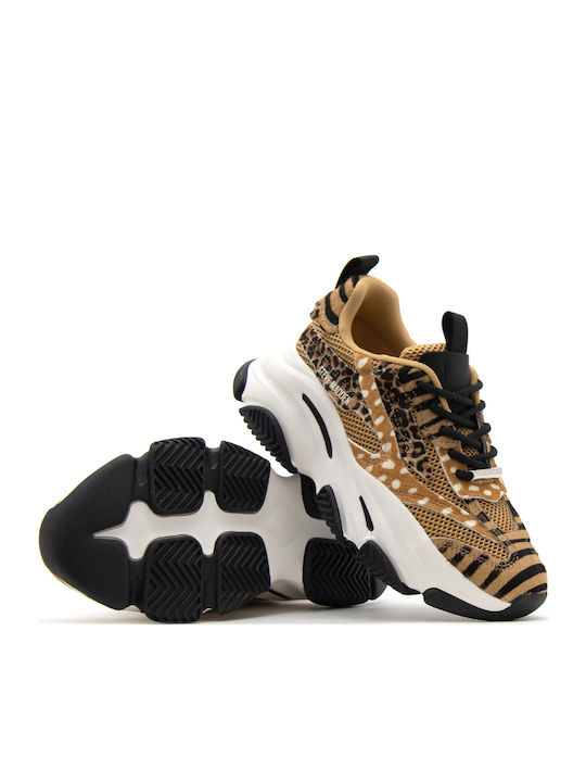 Women's Chunky Sneakers Brown White Black