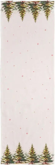 Kentia Snow Коледна покривка за маса Runner Бежова 140x45εκ.