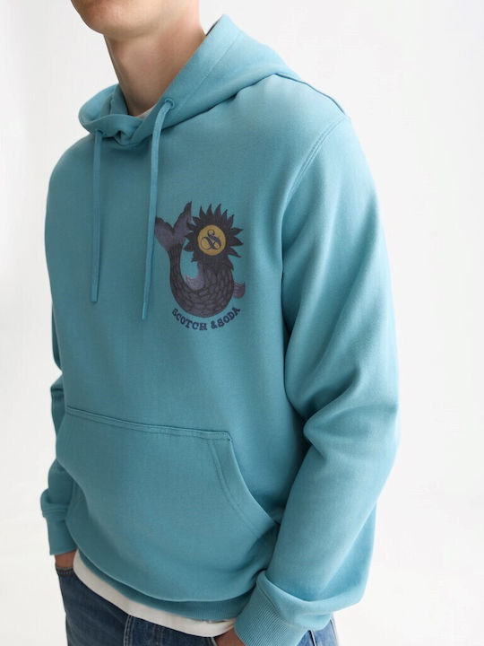 Sweatshirt With Hood Light Blue