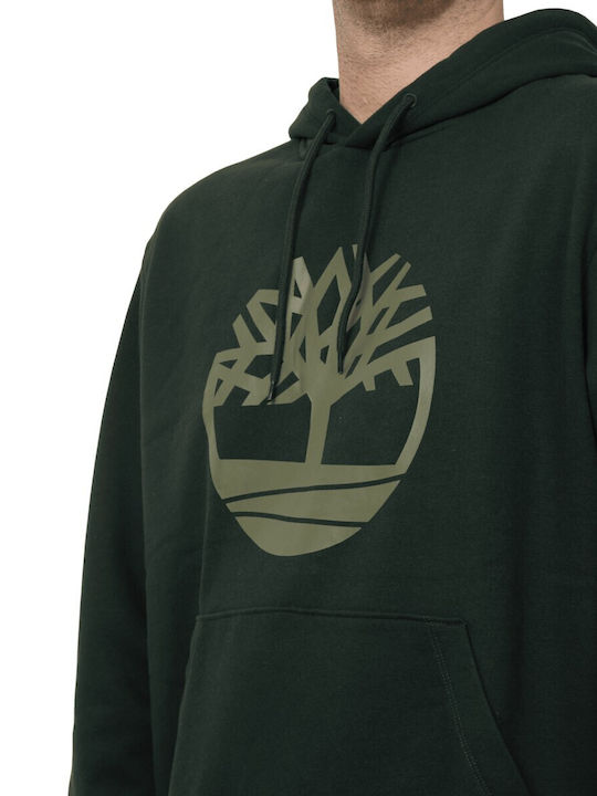 Tree Brushback Hoodie Dark Green