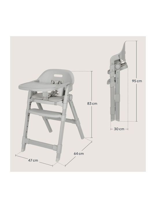 Lionelo Foldable Baby Highchair 3 in 1 with Adjustable Height Gray