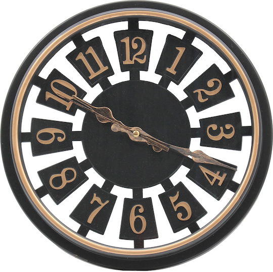 Keskor Wall Clock Plastic Black 30x4cm