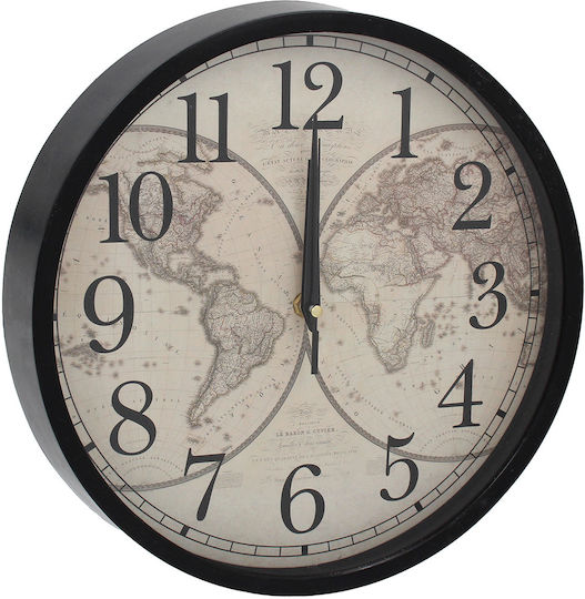 Keskor Keskor Wanduhr Kunststoff Schwarz 30x4cm
