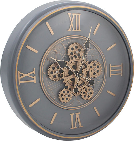 Keskor Wall Clock Plastic Grey 40x5.5cm