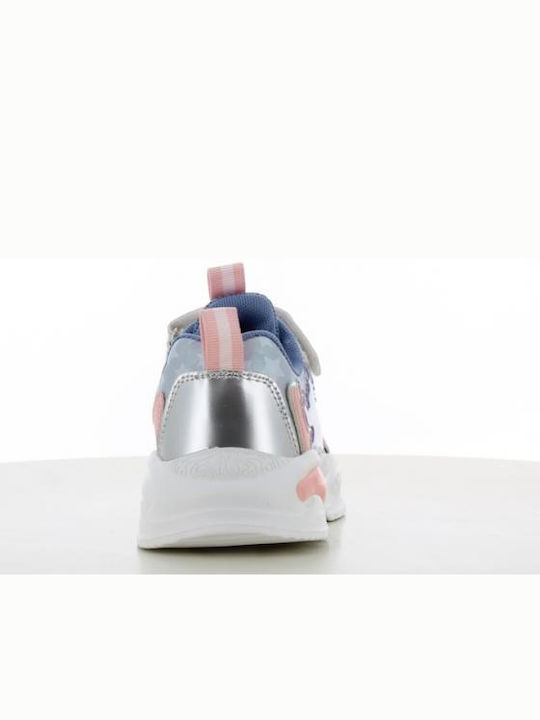 Stitch Kids Sneakers Anatomic with Hoop & Loop Closure & Lights Silver