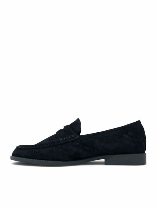 Wildleder Damen Mokassins in Schwarz Farbe
